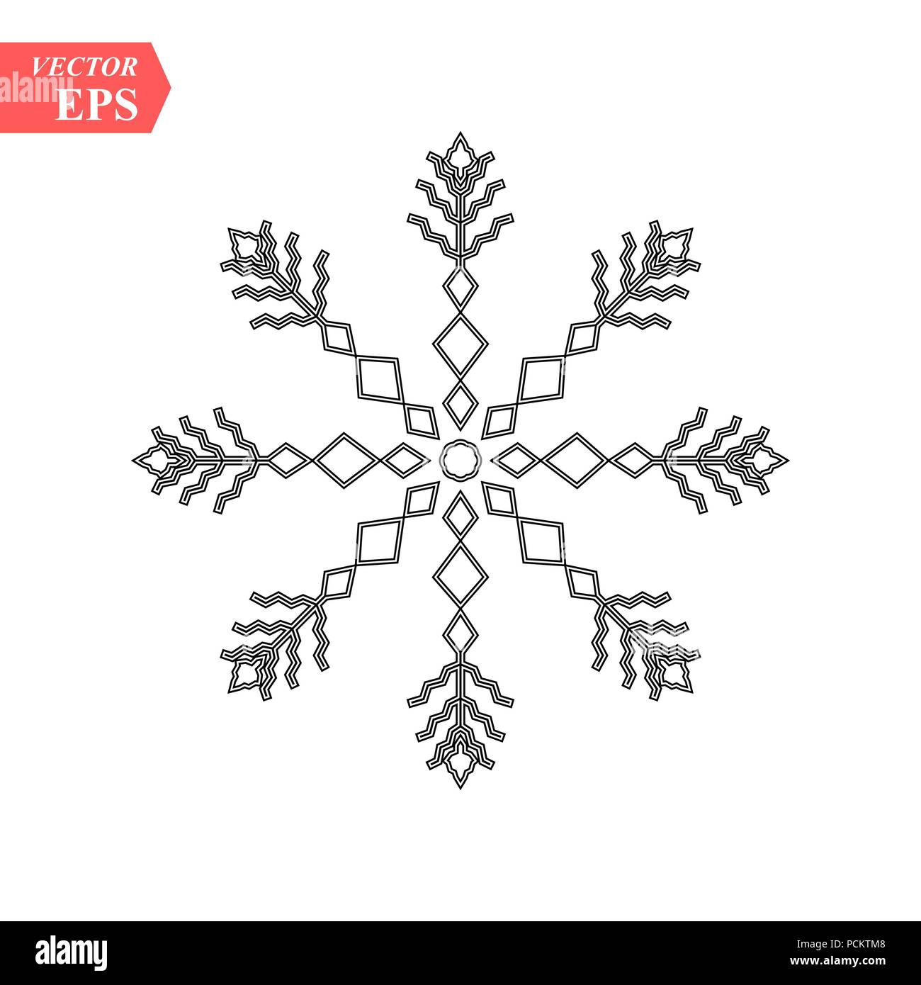 Snowflake icon. Christmas and winter theme. Simple flat black ...