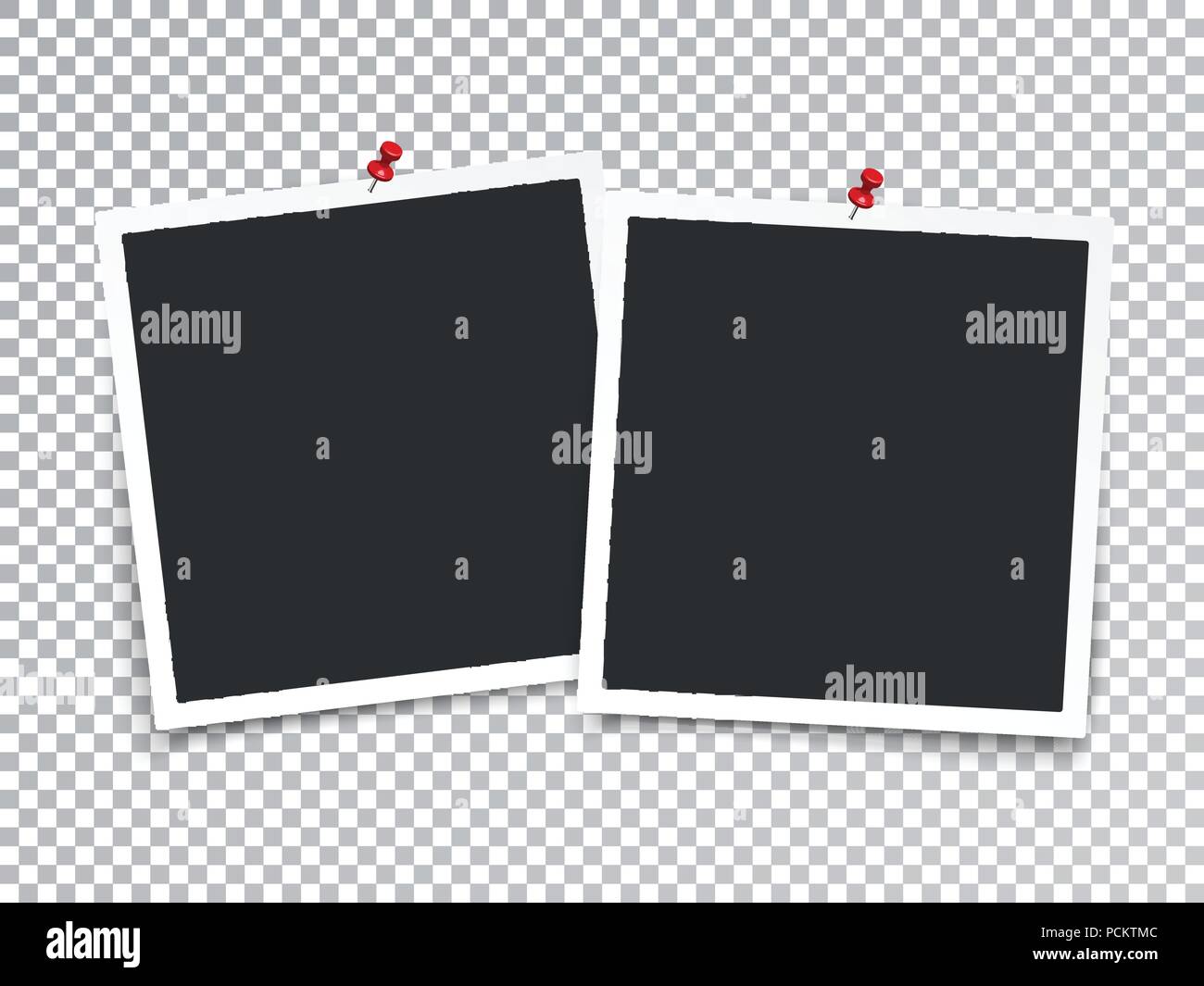 Realistic Photo Frames with Pin Isolated Transparent Special Effect