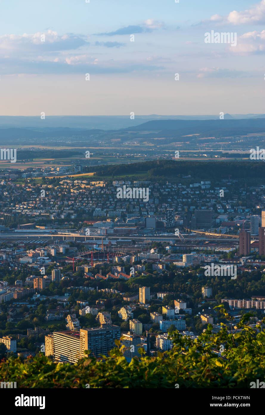 A view of Zurich from the Uetliberg Stock Photo