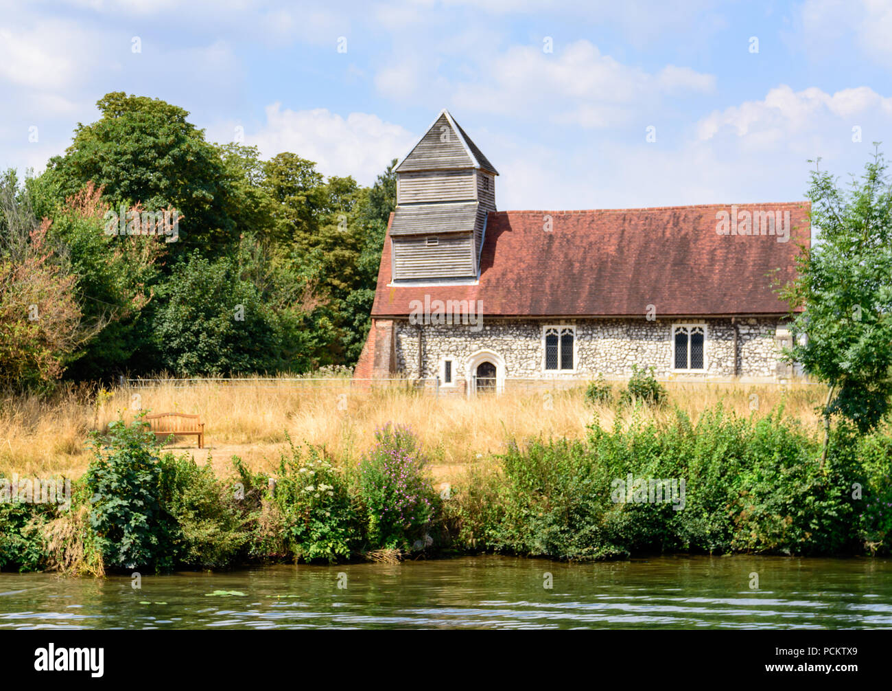 The Chapel of Saint Mary Magdalene at Boveney, near Windsor.  Built next to the Thames it served the Bargemen of the river. Stock Photo