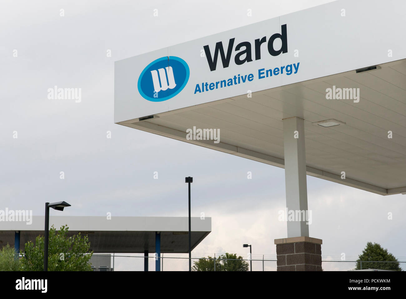 A logo sign outside of a X3Energy and Ward Alternative Energy natural gas fueling station in Greely, Colorado, on July 21, 2018. Stock Photo