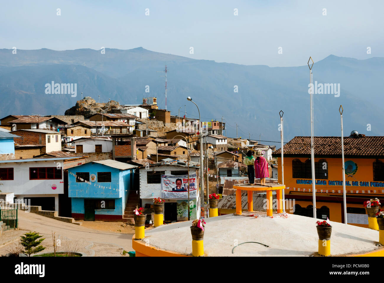 SAN PEDRO DE CASTA, PERU - September 18, 2014: High altitude Andes village in proximity to Marcahuasi stone forest Stock Photo
