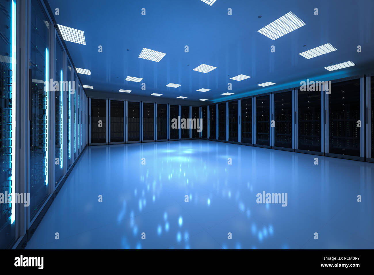 3d rendering server room or data center Stock Photo - Alamy