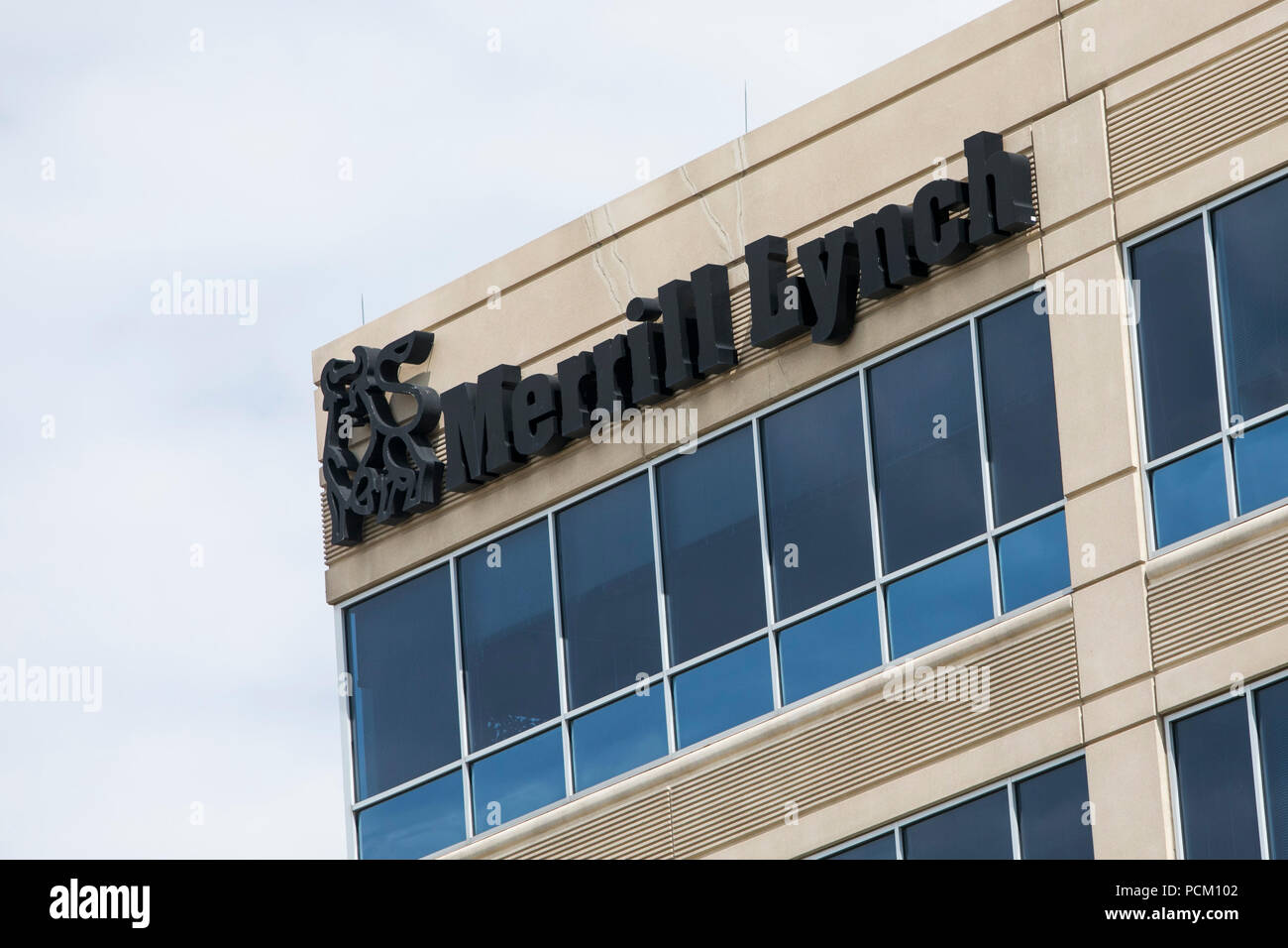 A logo sign outside of a facility occupied by Merrill Lynch in Lone ...