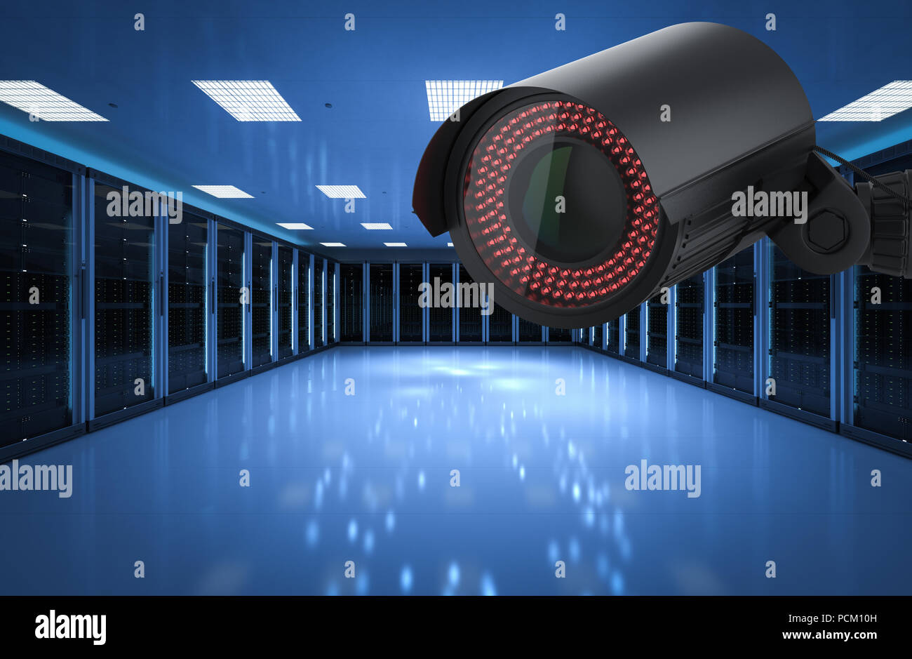 3d rendering surveillance camera in server room Stock Photo Alamy