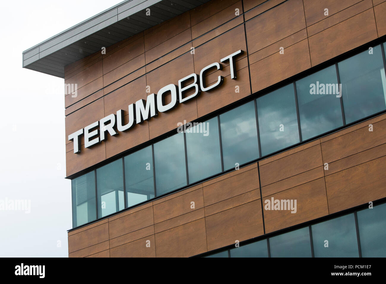 A logo sign outside of the headquarters of Terumo BCT in Lakewood, Colorado, on July 22, 2018. Stock Photo