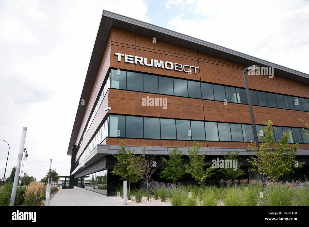 A logo sign outside of the headquarters of Terumo BCT in Lakewood, Colorado, on July 22, 2018. Stock Photo