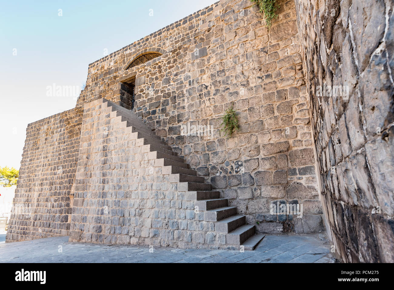 Ancient walls of Historical gate named as Mardin gate in sur region in central of Diyarbakir,Turkey. Stock Photo