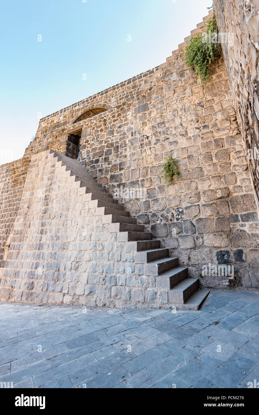 Ancient walls of Historical gate named as Mardin gate in sur region in central of Diyarbakir,Turkey. Stock Photo