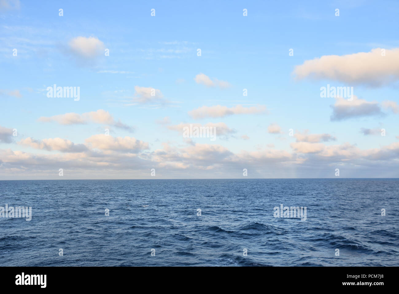 Open water, mid-day, North Sea, taken from ship. July, 2018 Stock Photo