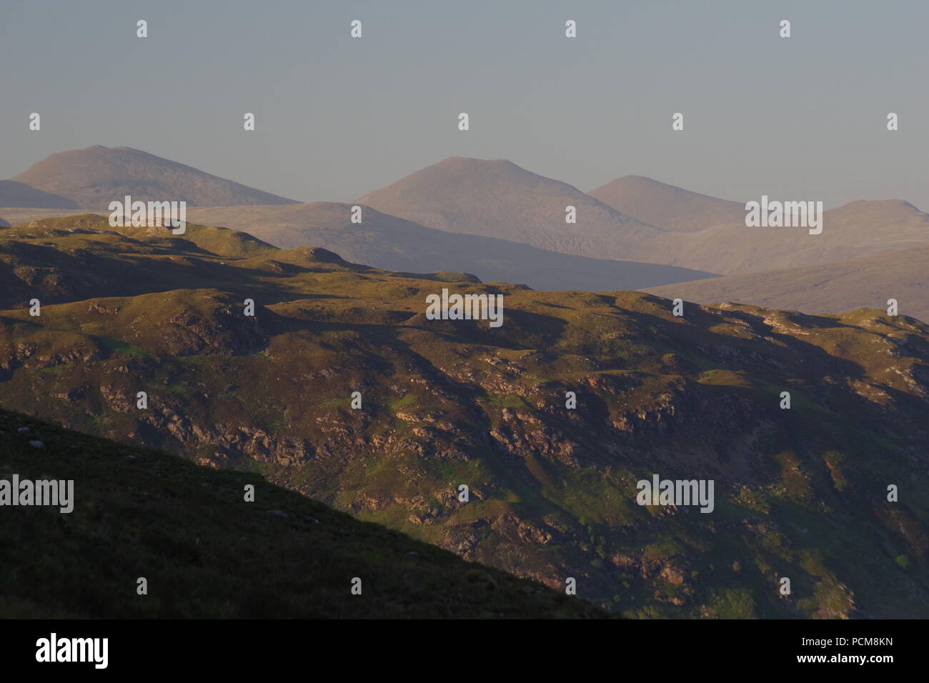 Beinn a'Mhuinidh and Scottish Peaks beyond Kinlochewe in the Golden ...