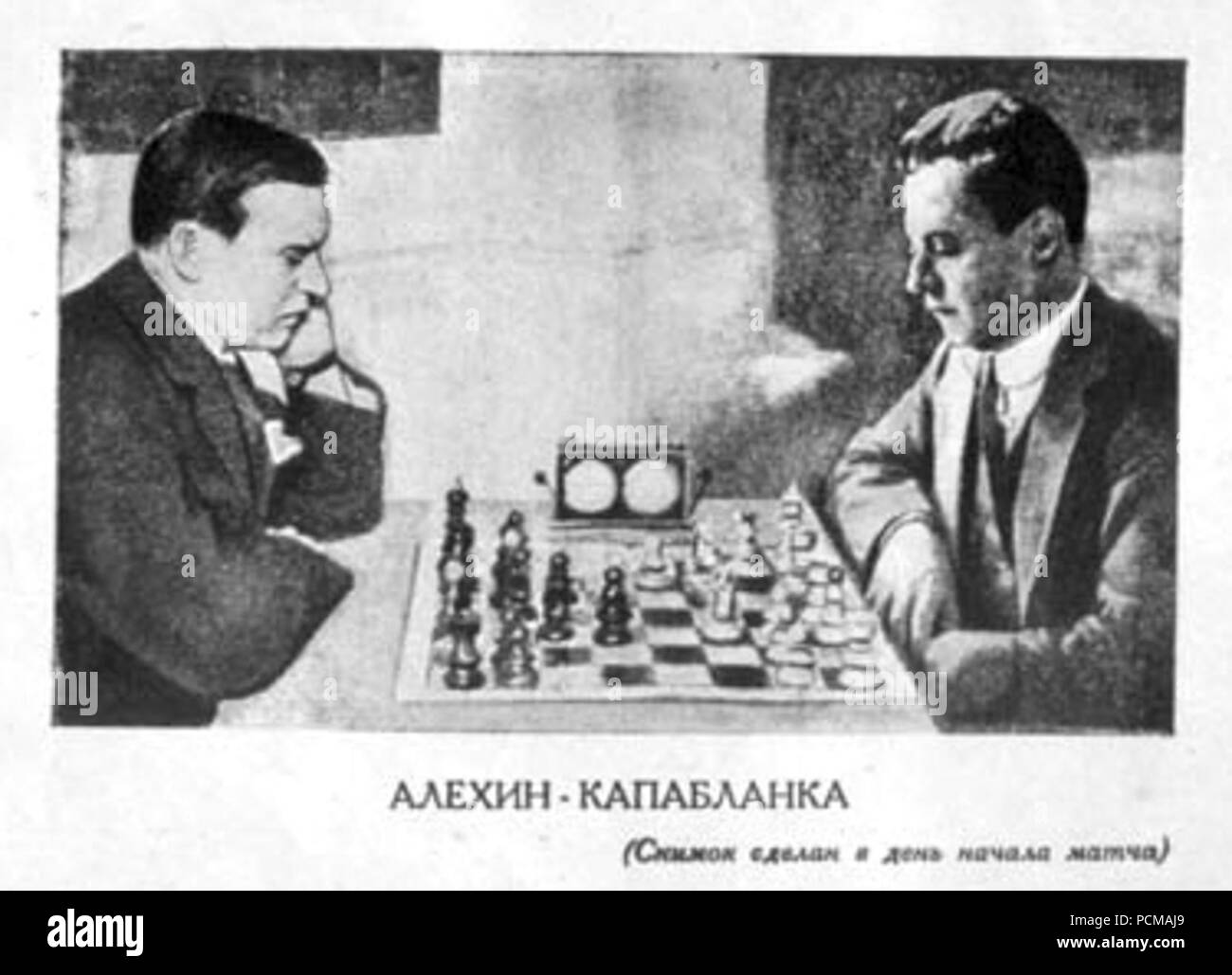 Alexander Alekhine playing simultaneous chess, 1930 Stock Photo - Alamy