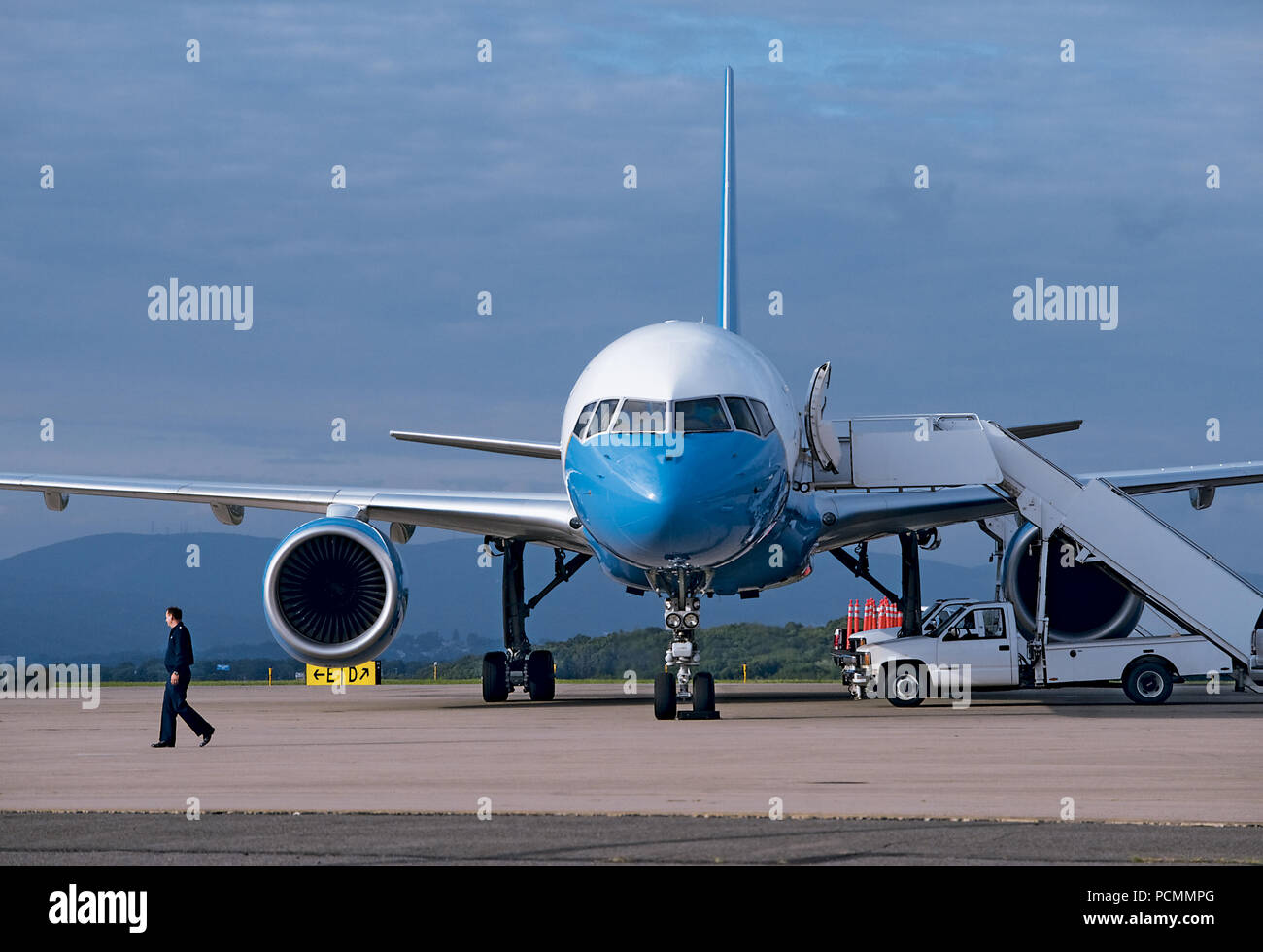 Pennsylvania, USA. 2nd Aug 2018. 'Air Force One' waits at AVP Airport While President Trump Conducts Rally at Wilkes-Barre, Pennsylvania, on August 2, 2018 Credit: Pixel Power/Alamy Live News Stock Photo