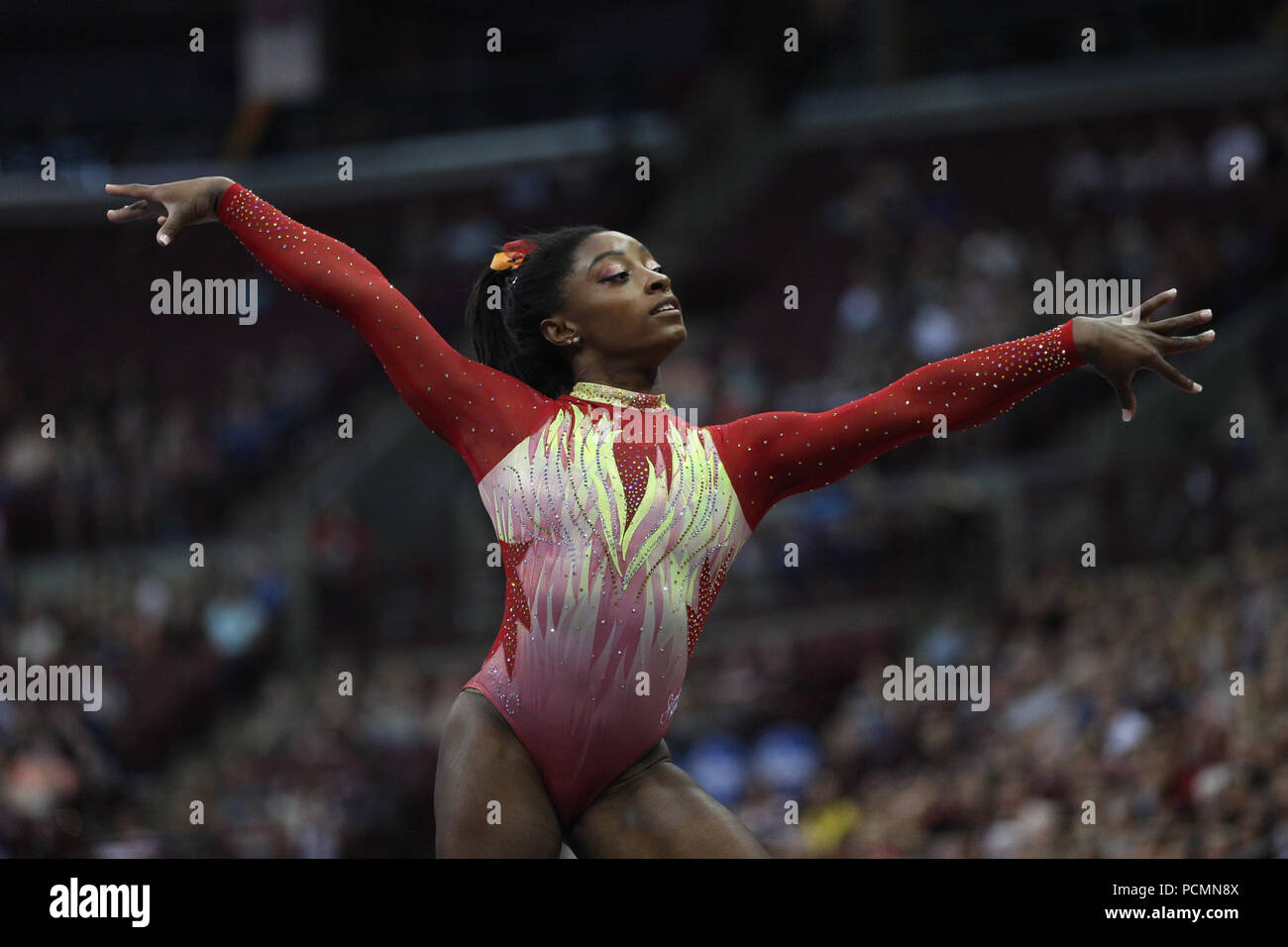 July 28, 2018 Gymnast Simone Biles performs during the 2018 GK U.S