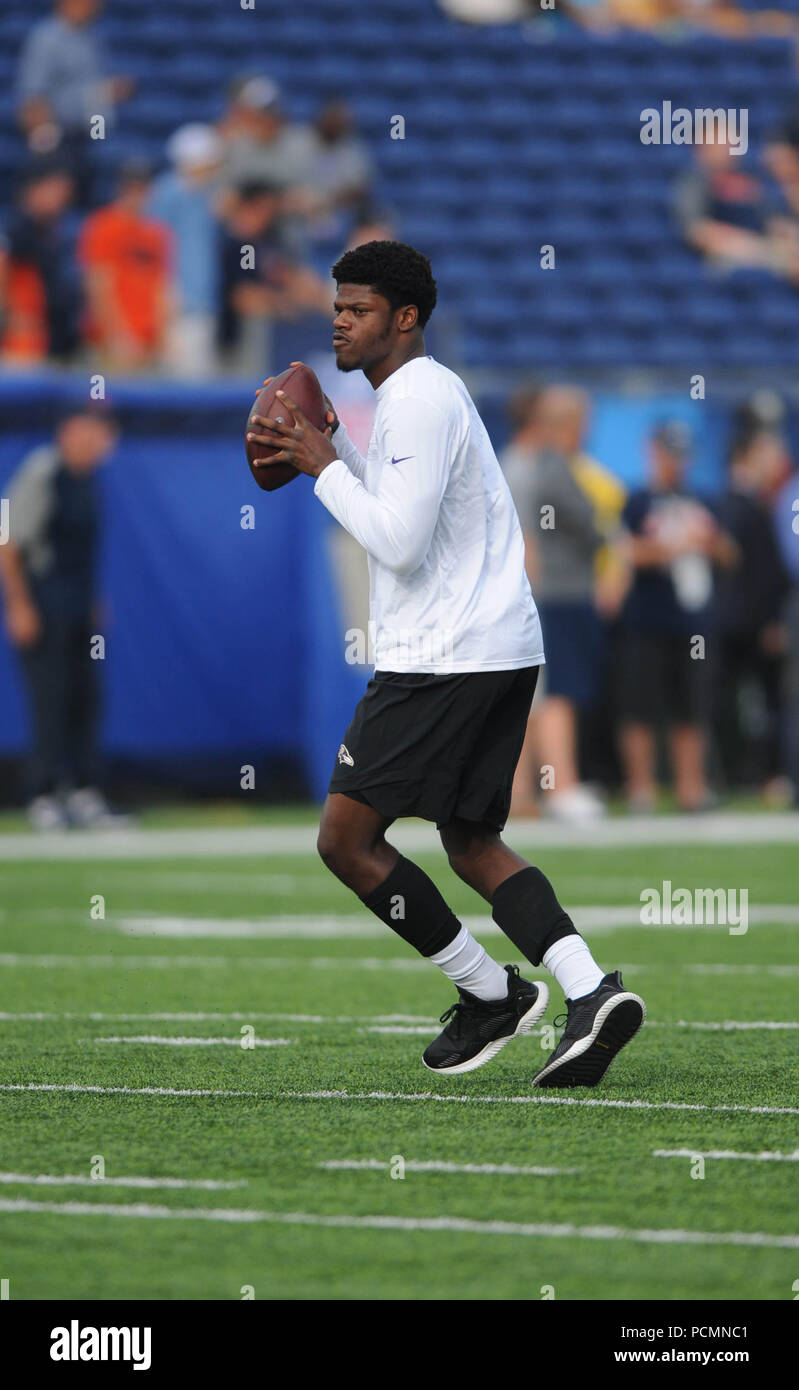 August 2nd, 2018: Ravens #8 Lamar Jackson during the Chicago Bears vs  Baltimore Ravens at Tom Benson Hall of Fame Stadium in Canton, Ohio. Jason  Pohuski/CSM Stock Photo - Alamy