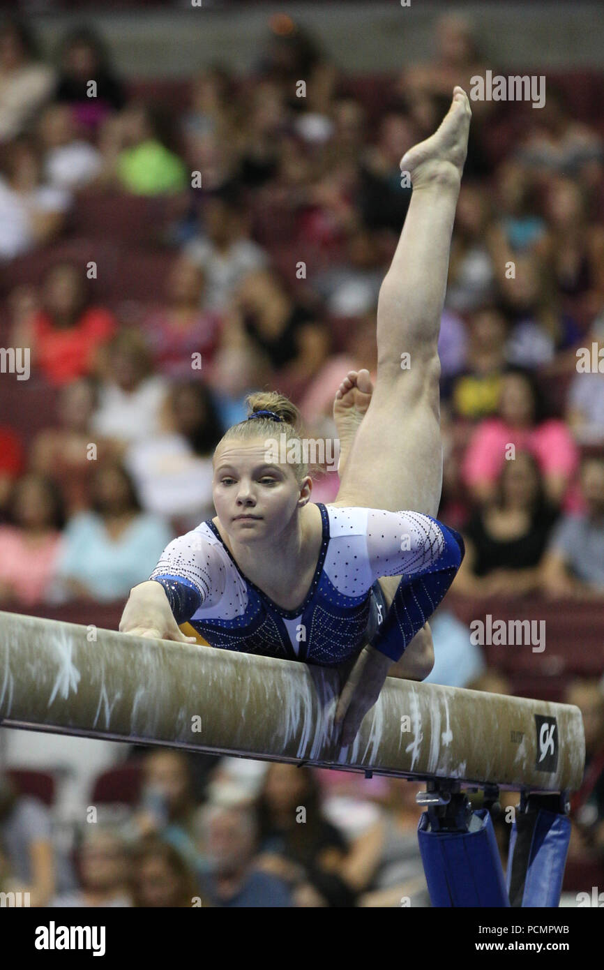 July 28, 2018: Gymnast Jade Carey competes during the 2018 GK U.S