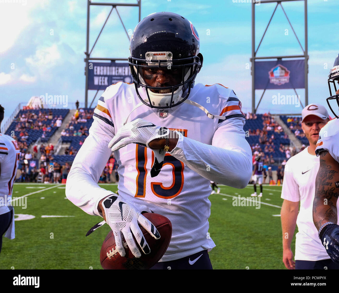 August 2nd, 2018: Ravens #14 Tim White during the Chicago Bears vs Baltimore  Ravens at Tom Benson Hall of Fame Stadium in Canton, Ohio. Jason  Pohuski/CSM Stock Photo - Alamy