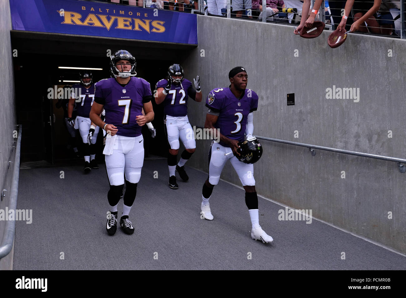 August 2nd, 2018: Ravens #3 Robert Griffin III during the Chicago Bears vs Baltimore  Ravens at Tom Benson Hall of Fame Stadium in Canton, Ohio. Jason  Pohuski/CSM Stock Photo - Alamy