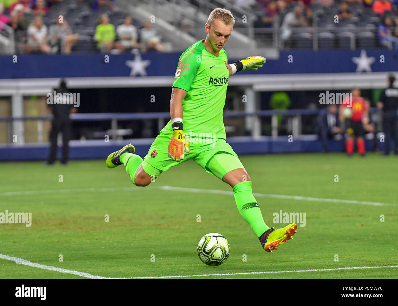 Jul 31, 2018: FC Barcelona GK Jasper Cillessen #13 during an MLS game between AS Roma and FC Barcelona at AT&T Stadium in Arlington, TX AS Roma defeated FC Barcelona 4-2 Albert Pena/CSM Stock Photo