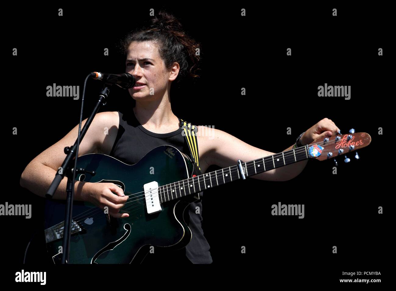 Lulworth, Dorset, UK. 3rd August 2018. This Is the Kit, Kate Stables plays on stage at Bestival, Dorset, UK Credit: Finnbarr Webster/Alamy Live News Stock Photo