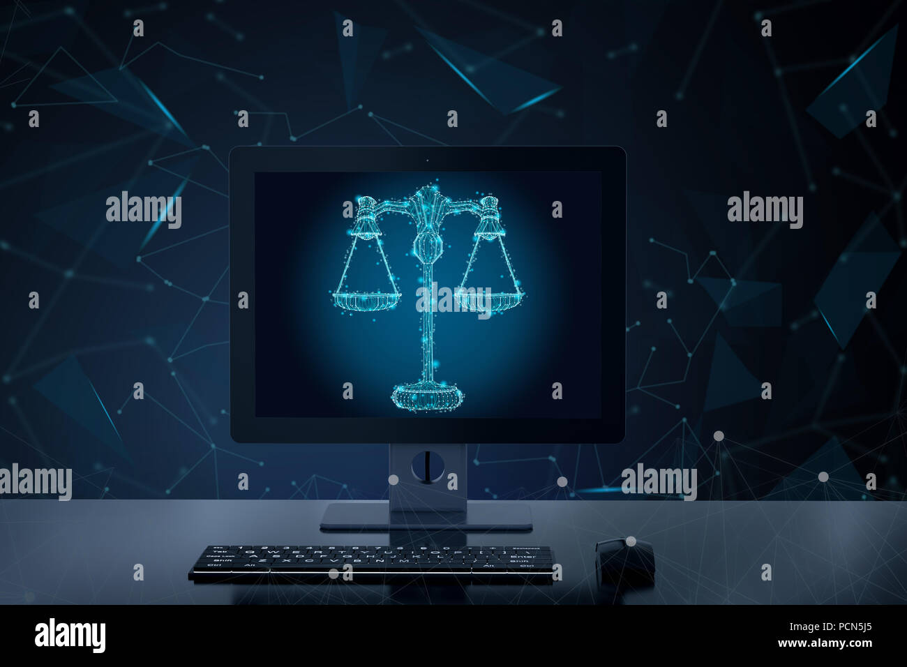 law concept with 3d rendering computer monitor display law