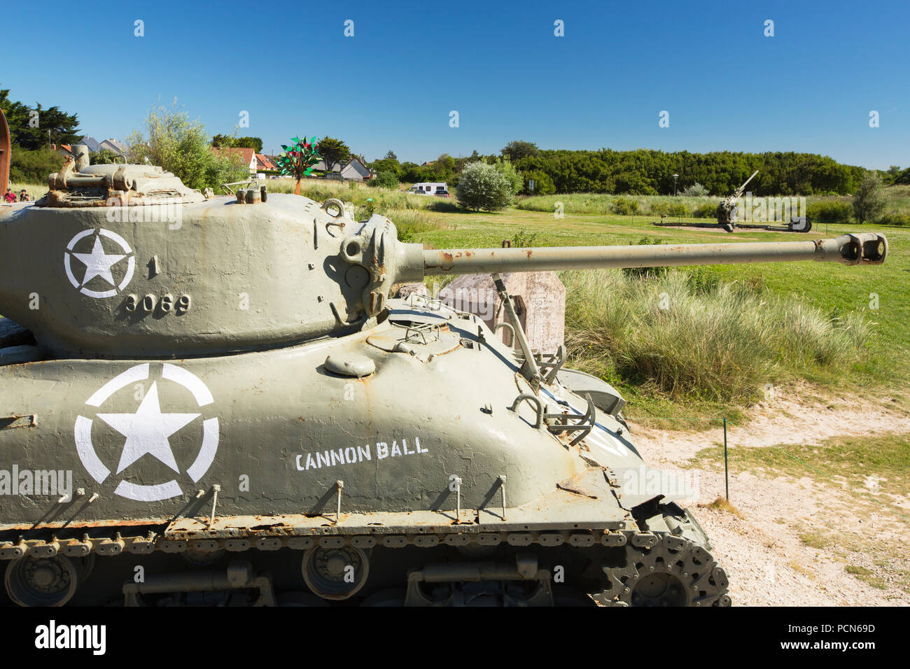 An old American tank at the Utah Beach DDay Museum, Normandy, France