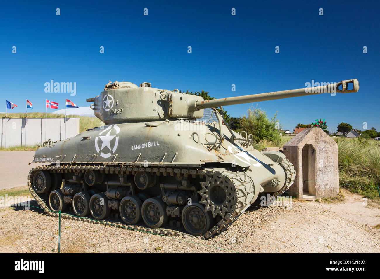 An old American tank at the Utah Beach DDay Museum, Normandy, France