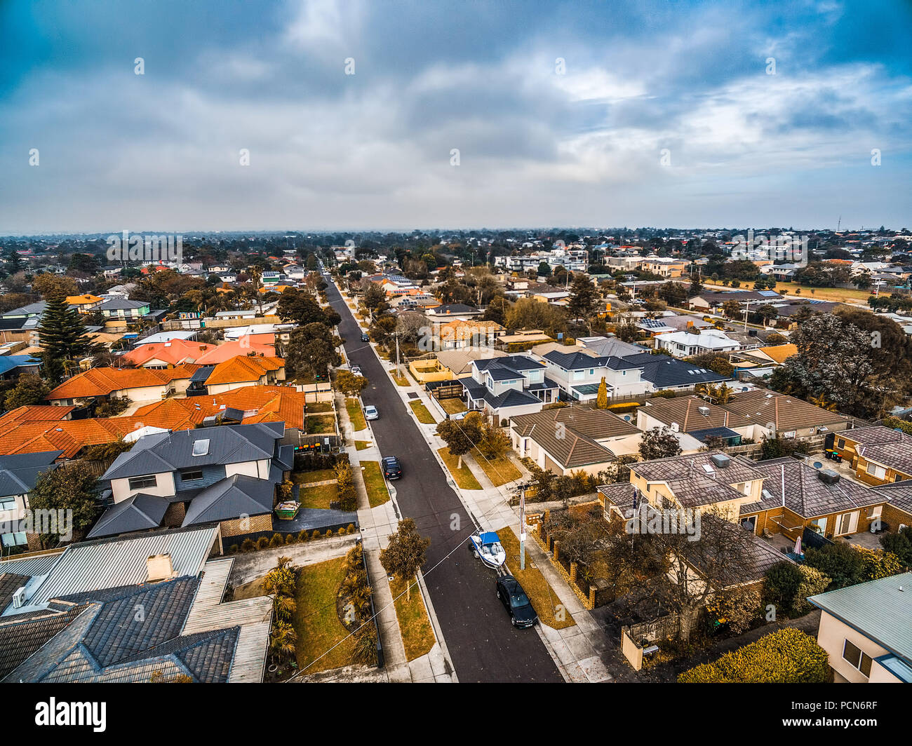 Carrum - suburb in Melbourne, Australia. Aerial view Stock Photo