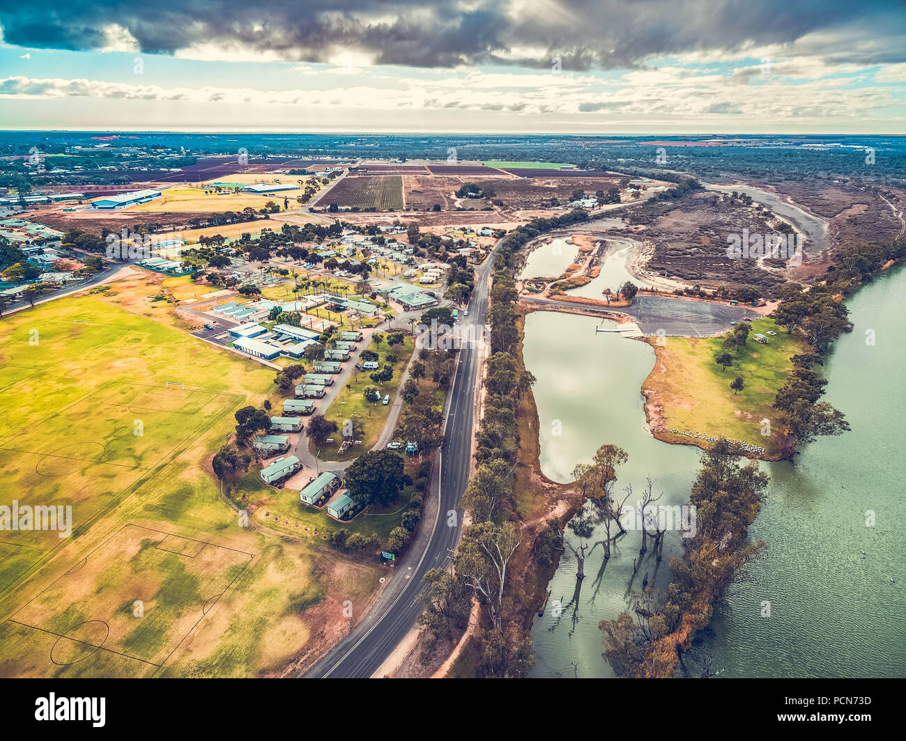 Aerial view of holiday park cabins in Berri, South Australia Stock Photo Alamy Aerial view of holiday park cabins in Berri, South Australia Stock Photo Alamy