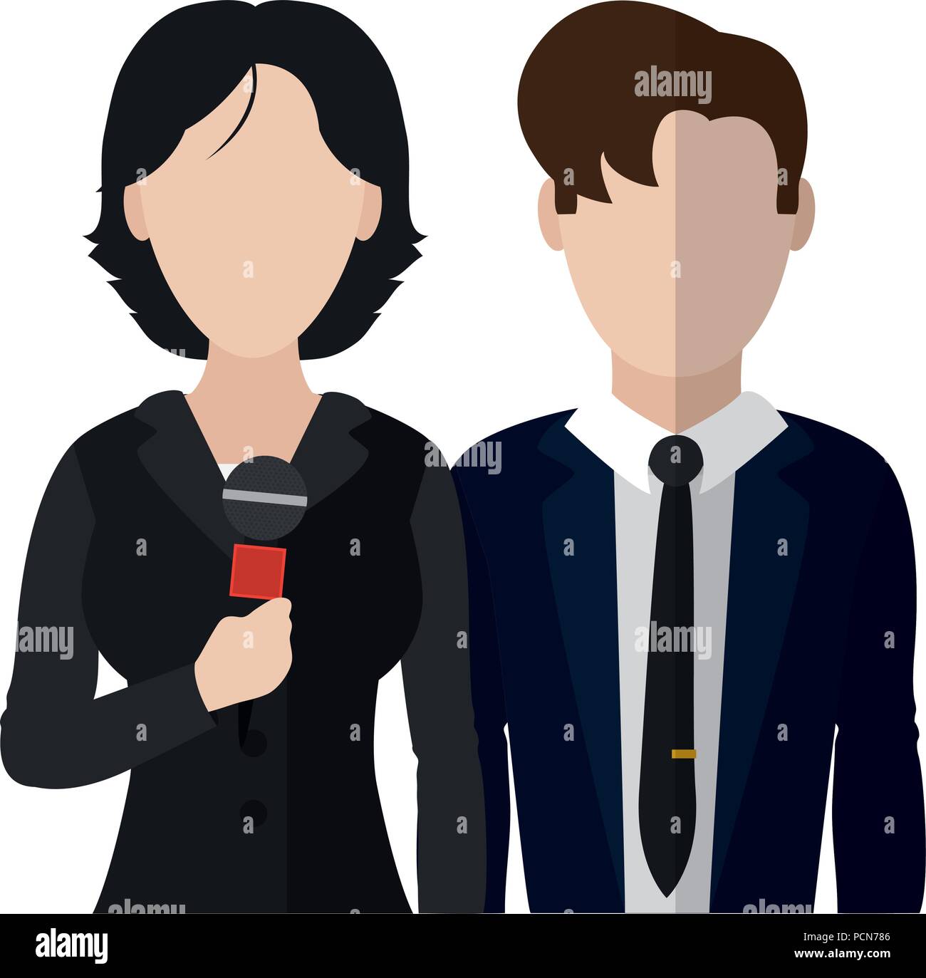 woman and man press partner reporters Stock Vector Image & Art - Alamy