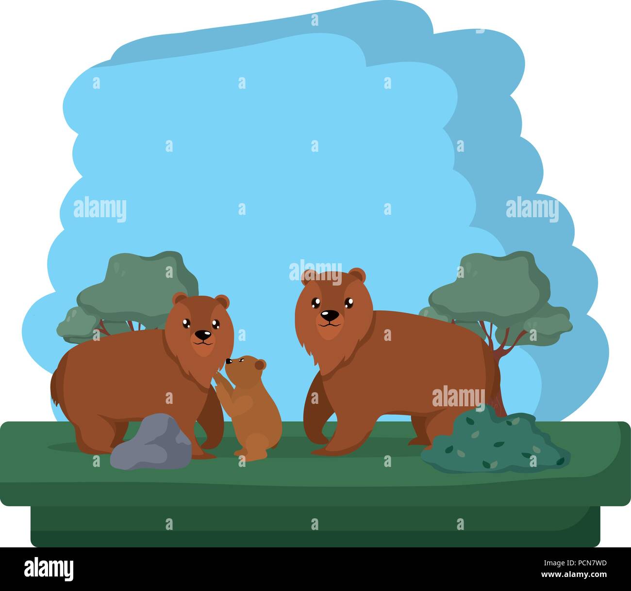 family bear wild animal reserve Stock Vector Image & Art - Alamy