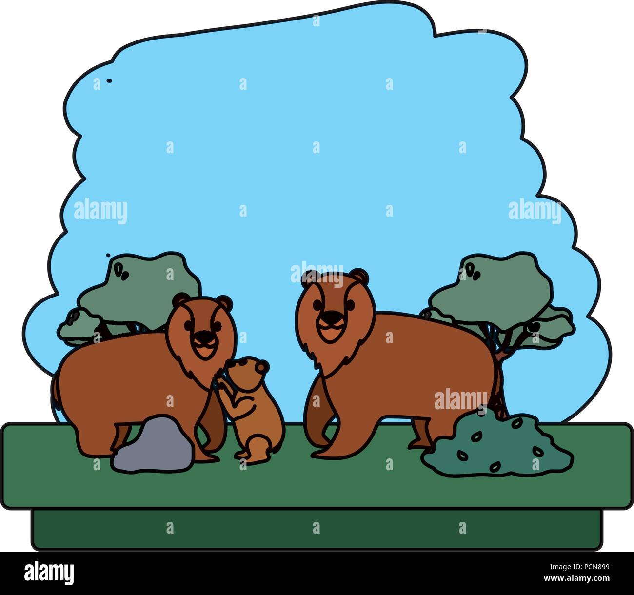 color family bear wild animal reserve Stock Vector Image & Art - Alamy