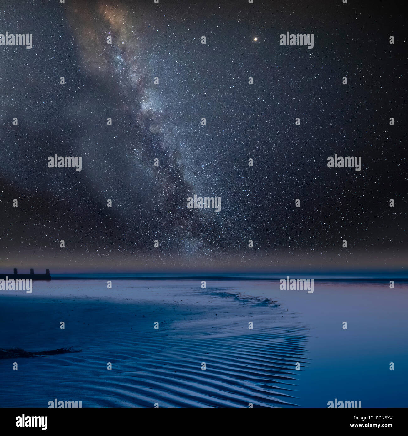 Stunning vibrant Milky Way composite image over landscape of view along ...
