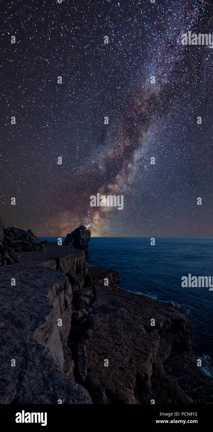Stunning vibrant Milky Way composite image over landscape of Rocky ...