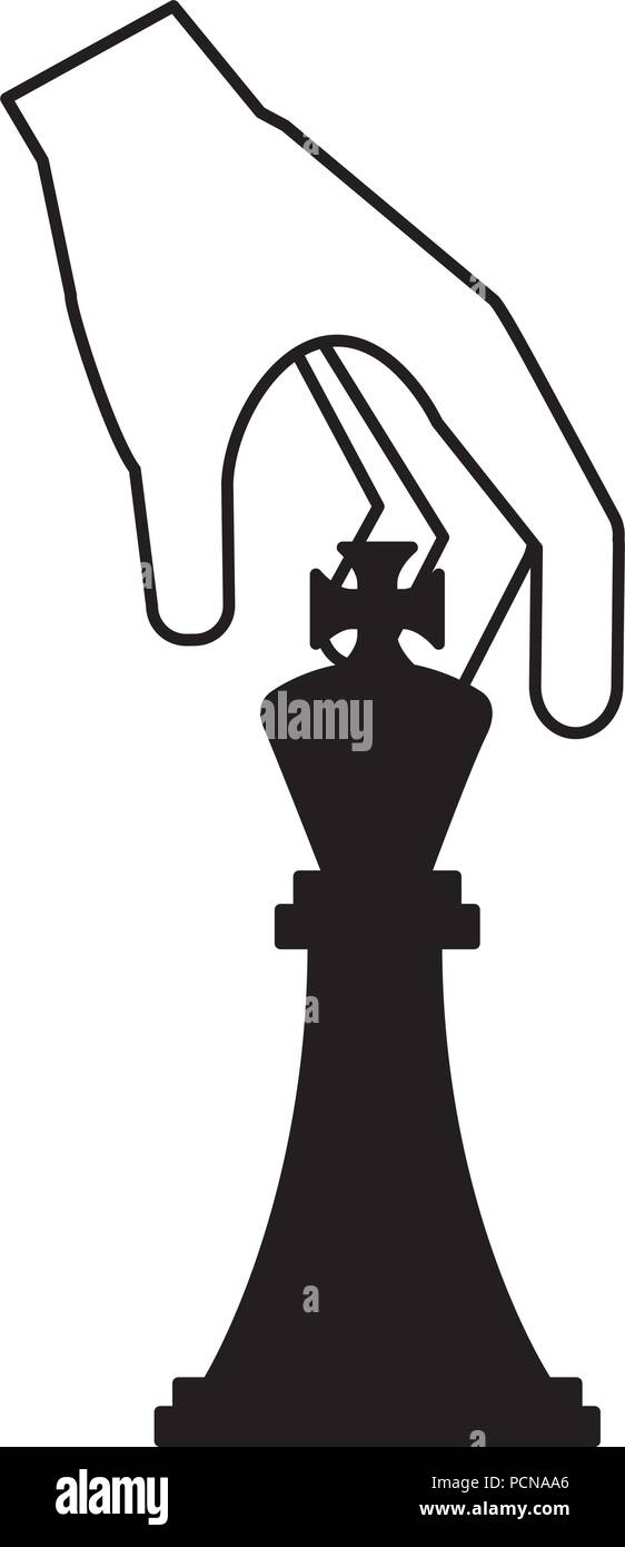 hand with king chess piece isolated icon Stock Vector Image & Art - Alamy