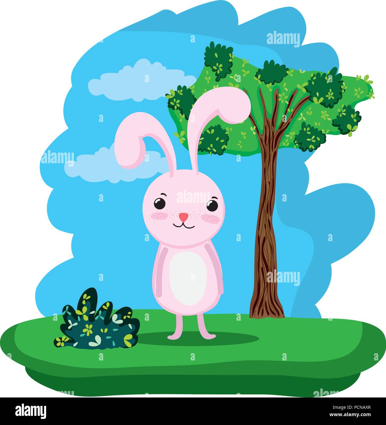 rabbit cute wild animal in the forest Stock Vector Image & Art - Alamy