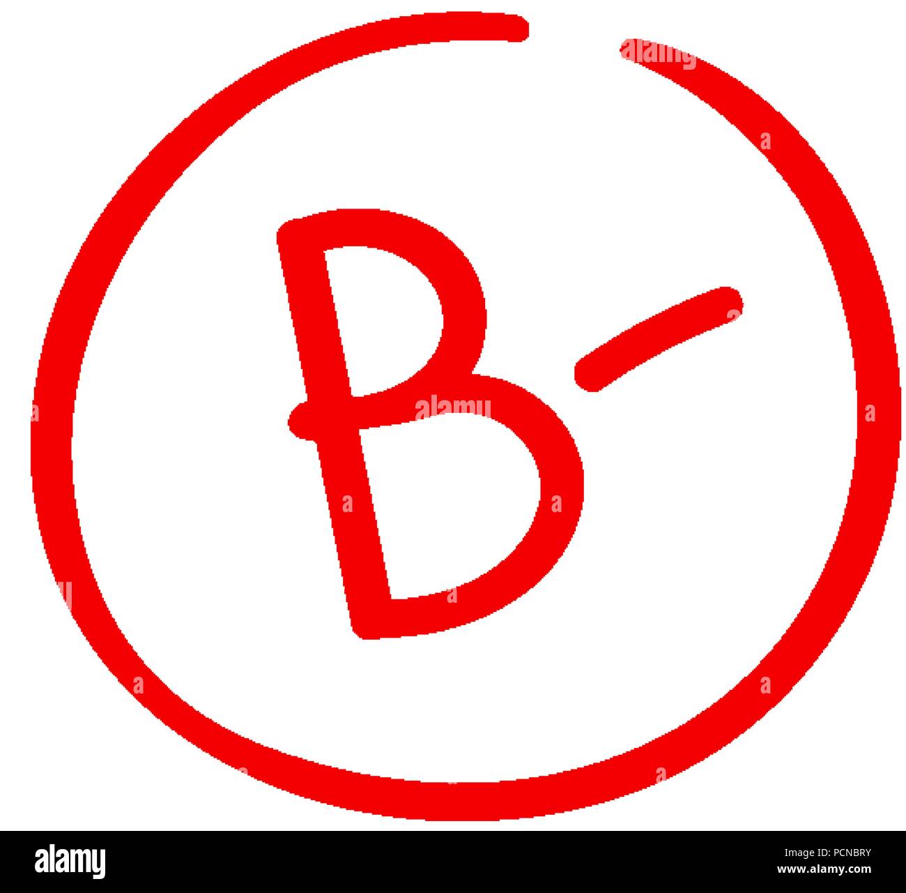 B Minus Examination Result Grade Latter Mark Stock Vector Image Art 