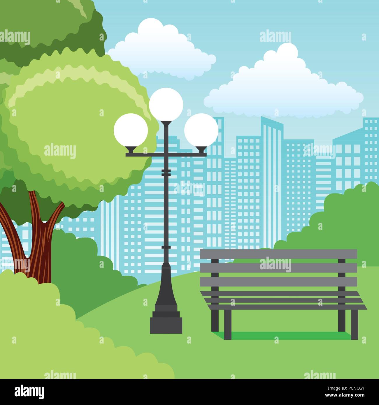 landscape park and city Stock Vector Image & Art - Alamy
