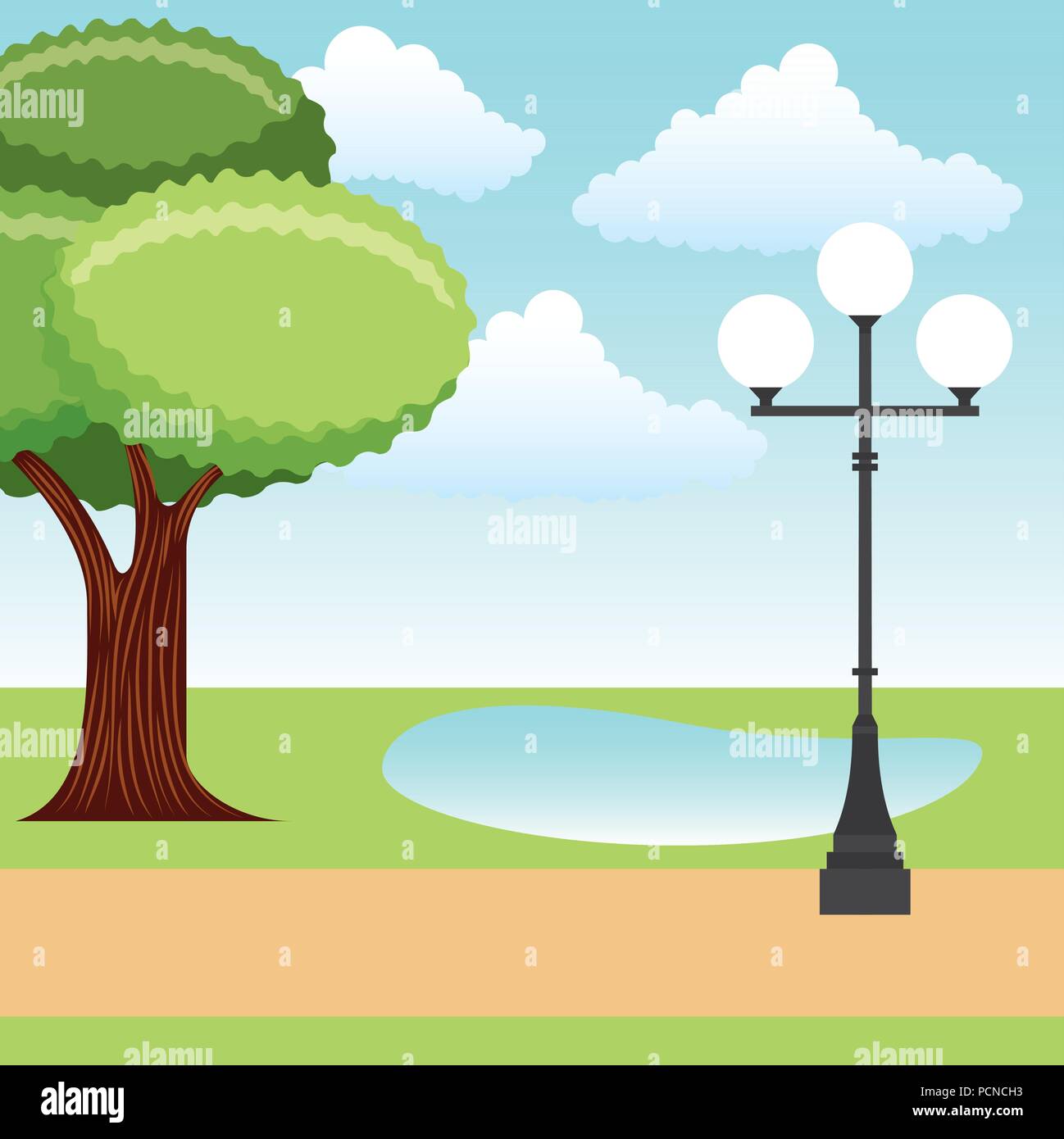 landscape park and city Stock Vector Image & Art - Alamy