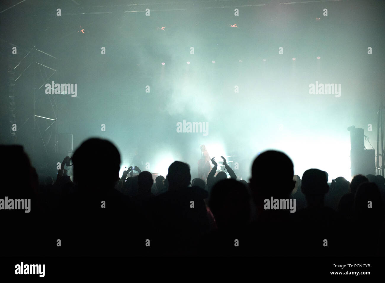 Crowd arms raised clap hi-res stock photography and images - Alamy