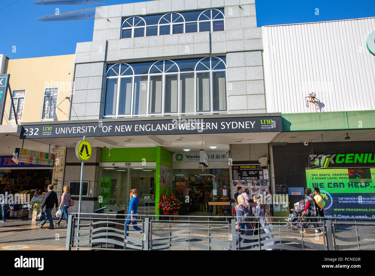University of New England in Church street Parramatta,Western Sydney,Australia Stock Photo