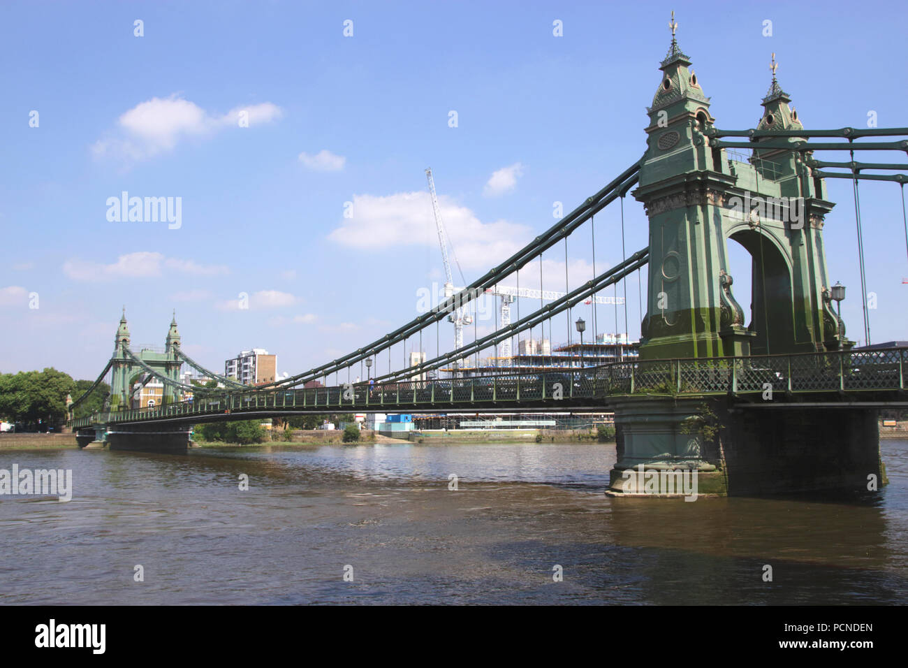 Hammersmith Bridge and River Thames London Stock Photo