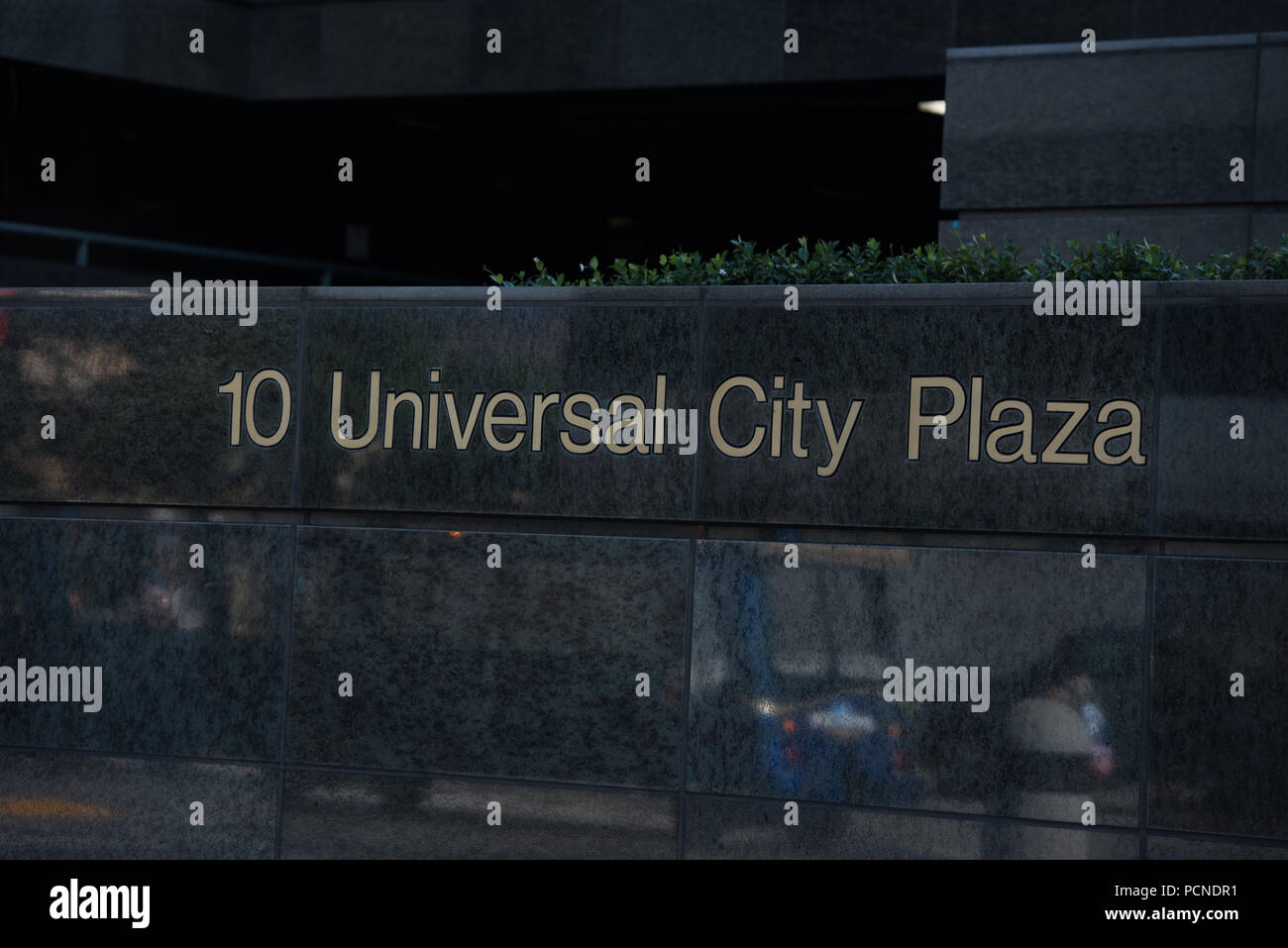 Universal city plaza entrance sign Stock Photo