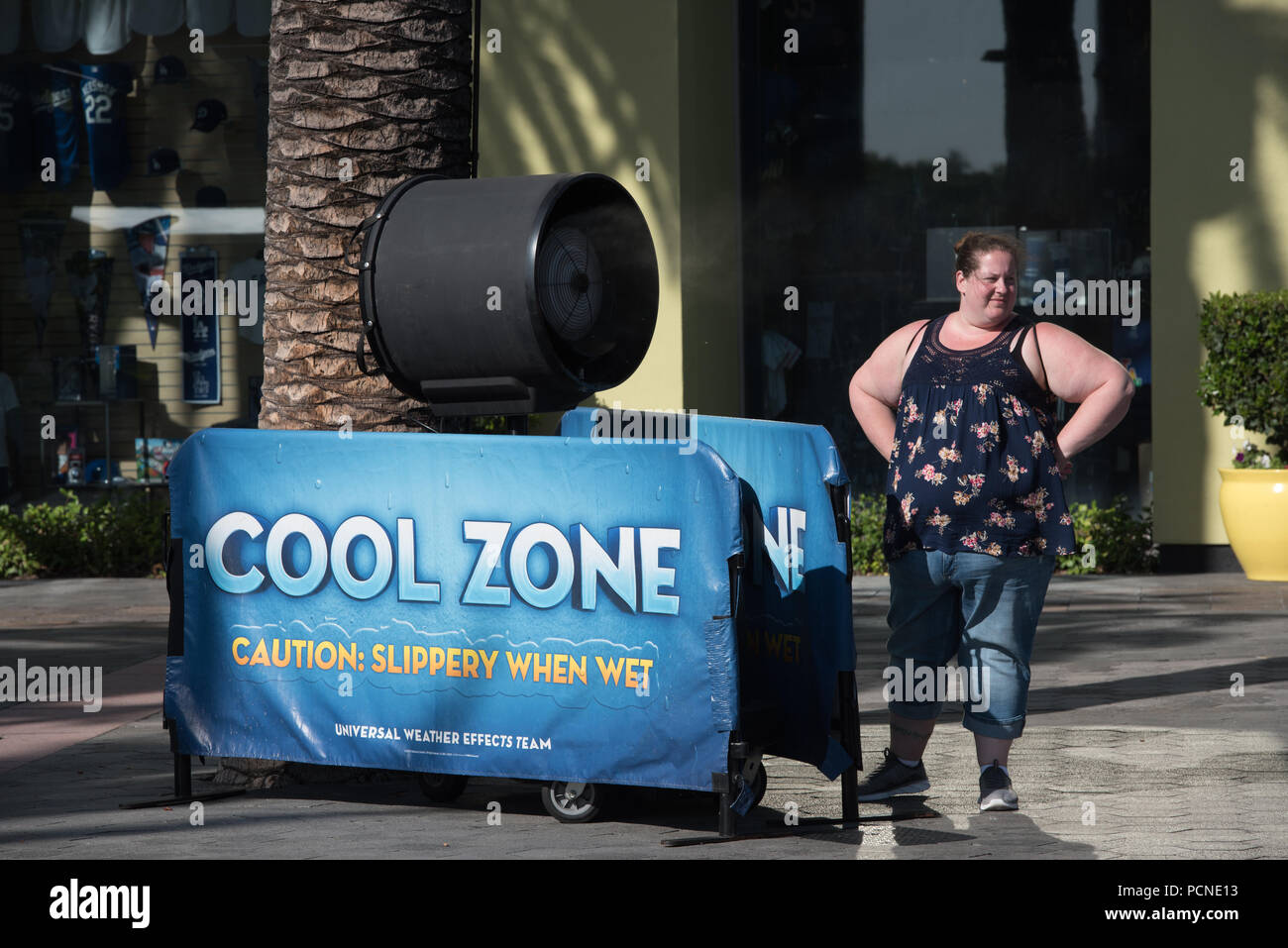 Los Angeles, California, USA July 30, 2018 Cool zone area at Universal Studios of Hollywood