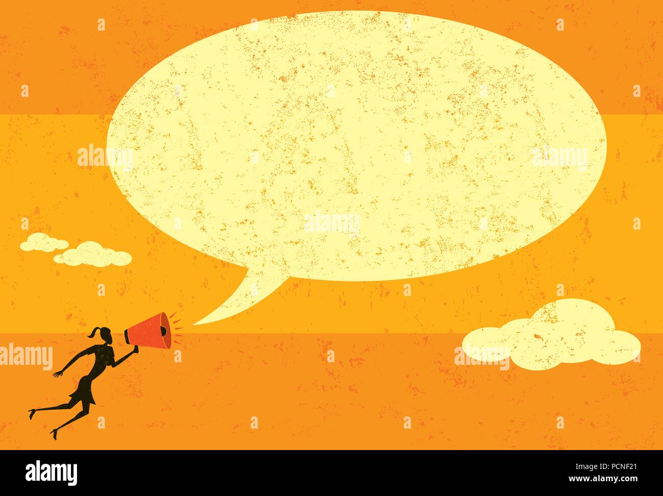 Woman shouting copy space Stock Vector Images - Alamy