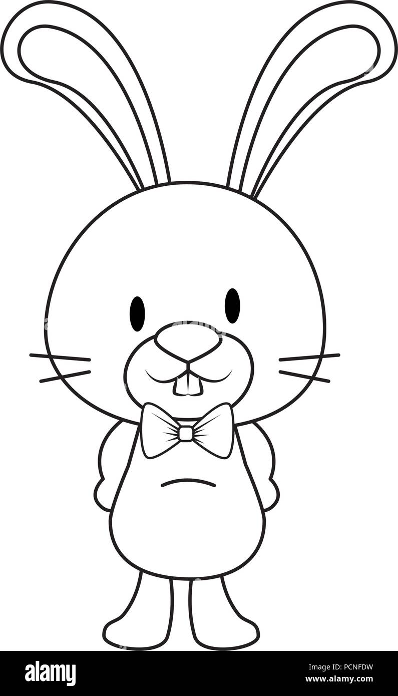 cute and adorable rabbit character vector illustration design Stock ...
