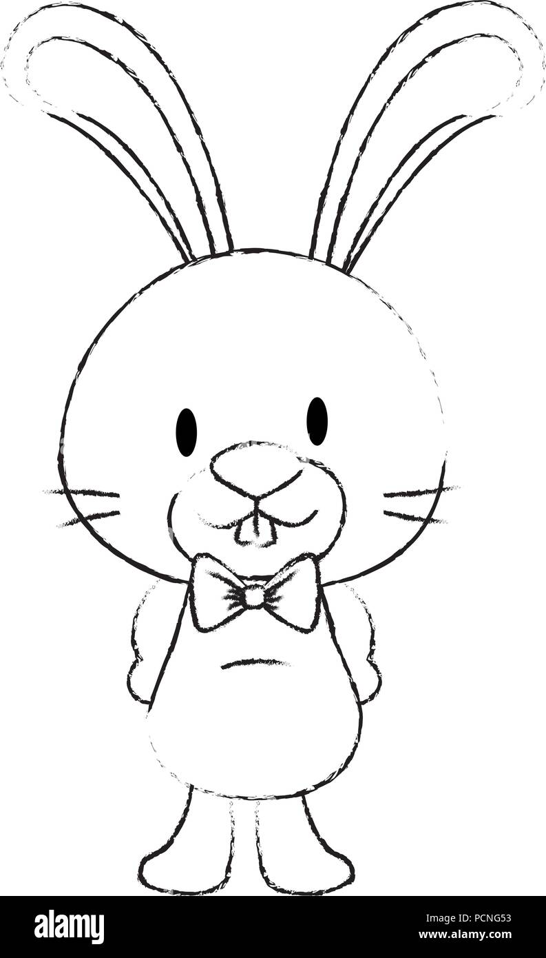 cute and adorable rabbit character vector illustration design Stock ...