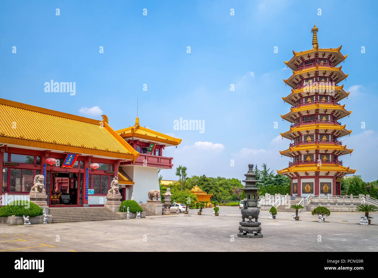 qibao temple at qibao ancient town in shanghai Stock Photo
