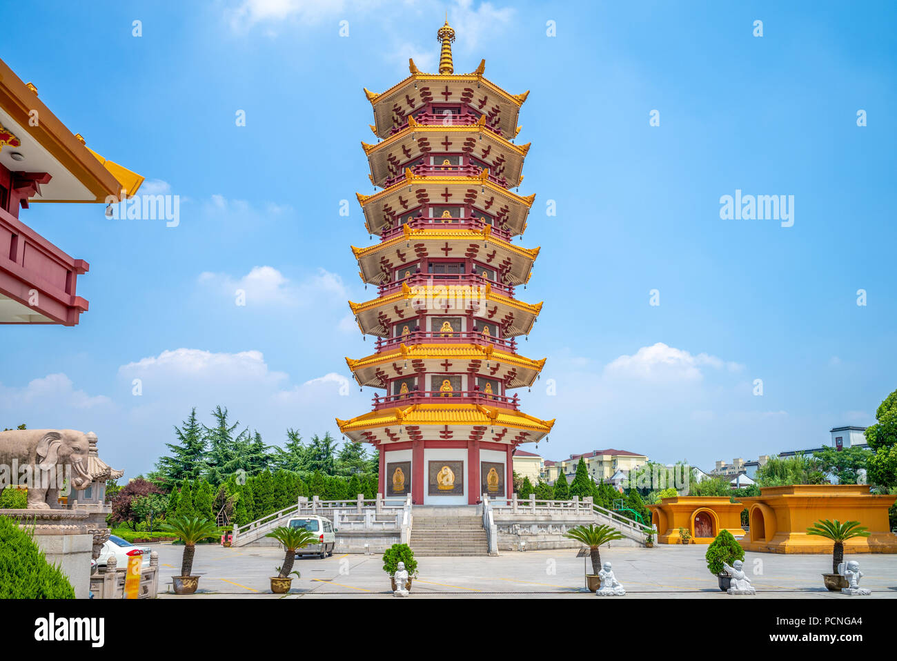 qibao temple at qibao ancient town in shanghai Stock Photo