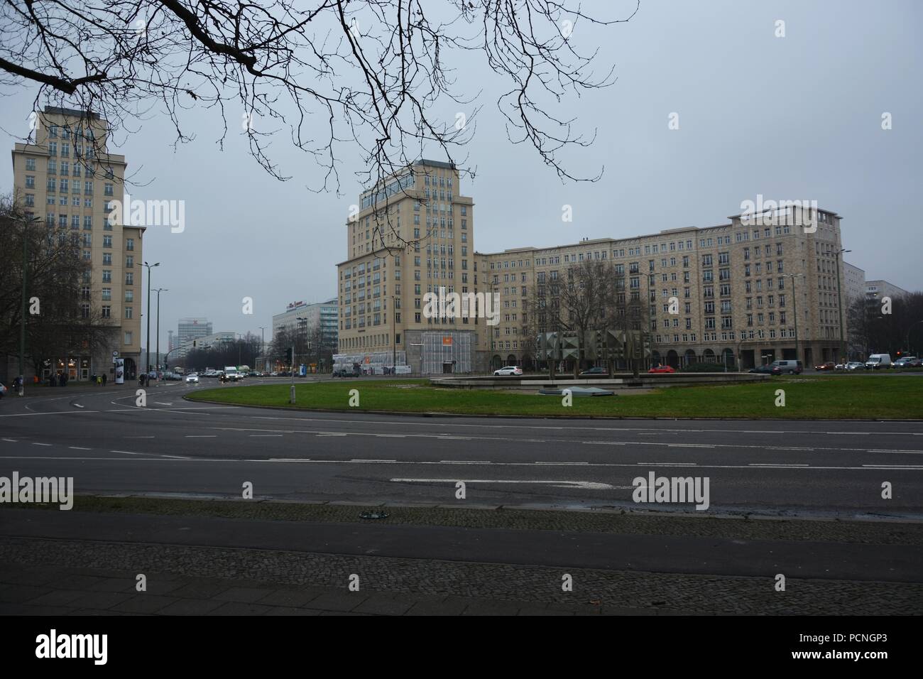 Karl Marx Boulevard and the buildings Stock Photo